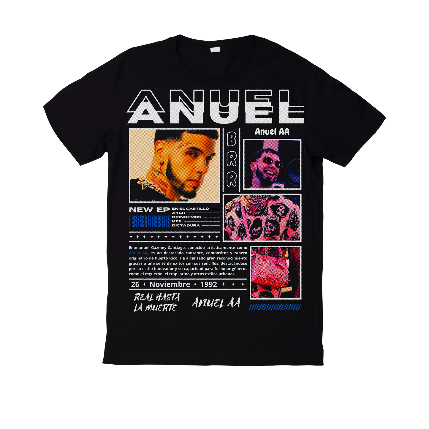 Polera Estampada Anuel AA Diseño 15 | Mujer Oversize - Unisex, Hombre y Niño
