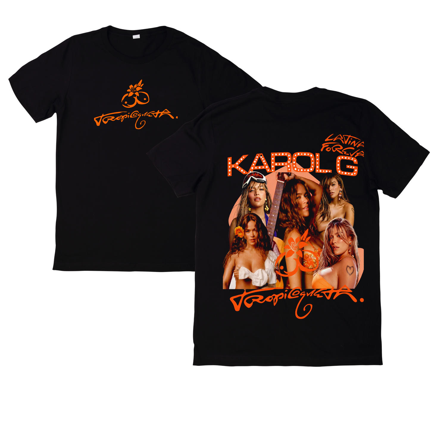 Polera Estampada Karol G Tropitour Diseño 04 | Mujer Oversize - Unisex, Hombre y Niño