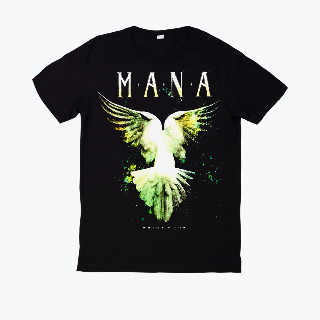 Polera negra estampado Maná Diseño 06
