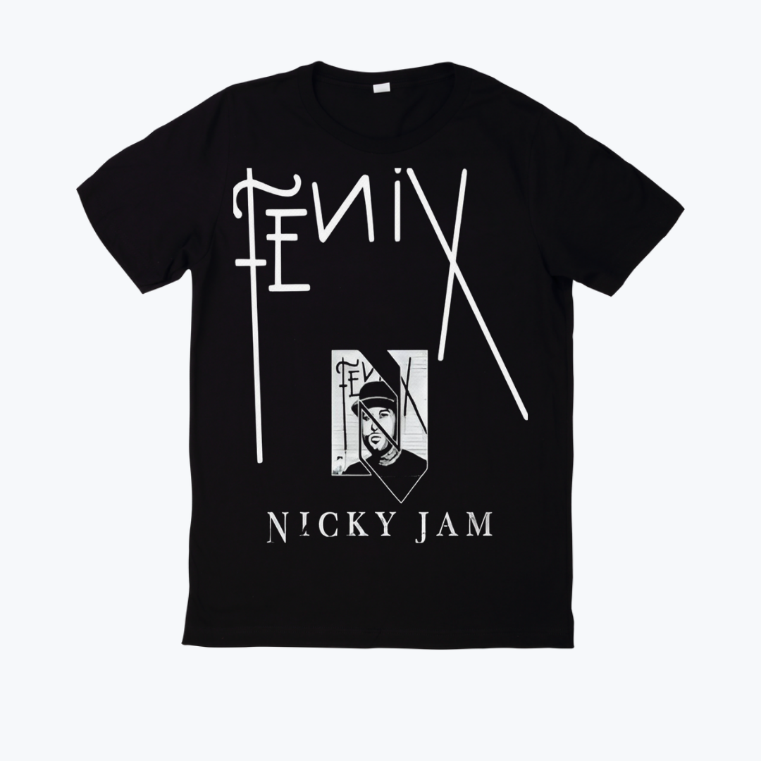 Polera negra estampado Nicky Jam Diseño 03