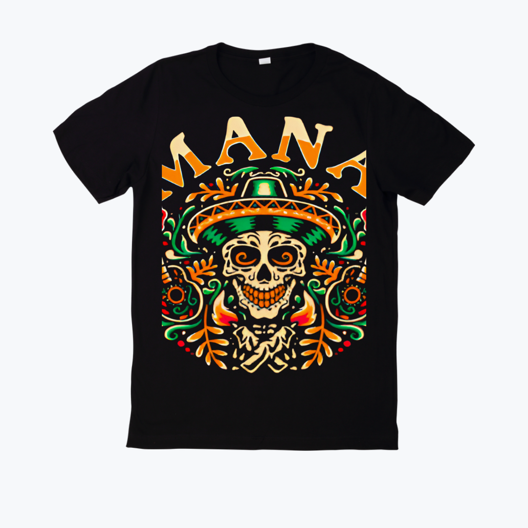 Polera negra estampado Maná Diseño 10