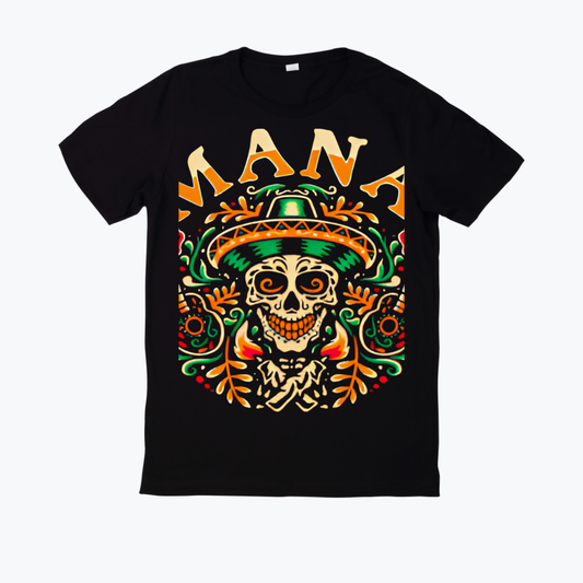 Polera negra estampado Maná Diseño 10