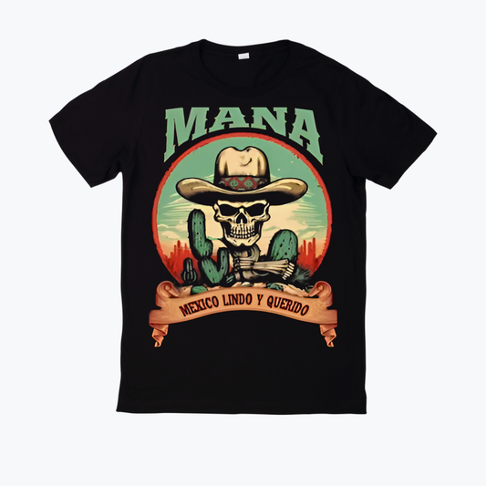 Polera negra estampado Maná Diseño 02