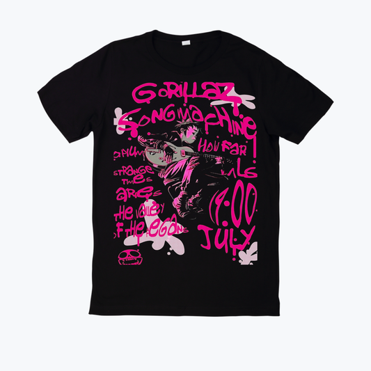 Polera negra estampado Gorillaz Diseño 11