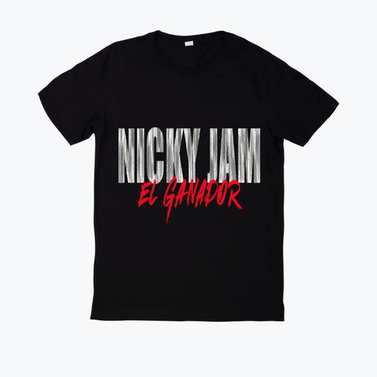 Polera negra estampado Nicky Jam Diseño 04 - El Ganador