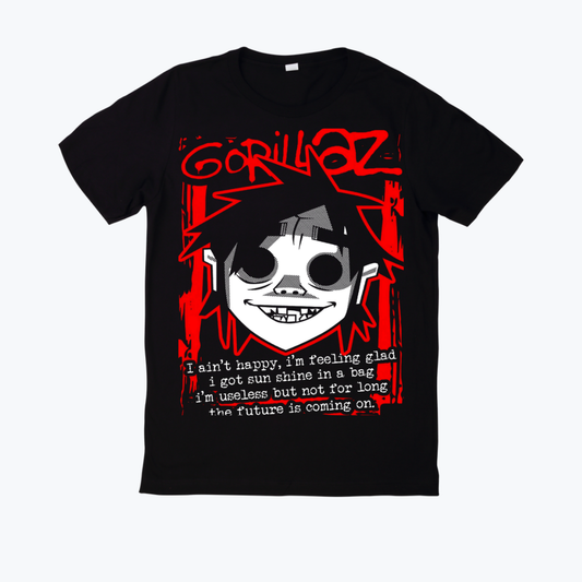 Polera negra estampado Gorillaz Diseño 01