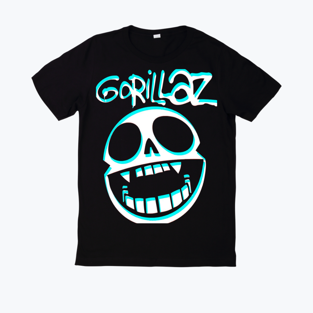 Polera negra estampado Gorillaz Diseño 15