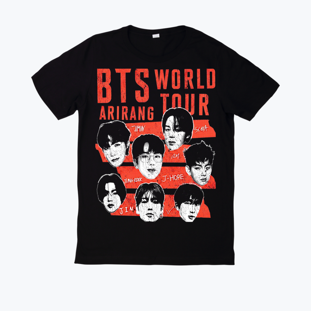 Polera negra estampado BTS Diseño 33