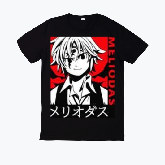 Polera negra estampado Nanatsu no Taizai diseño 01