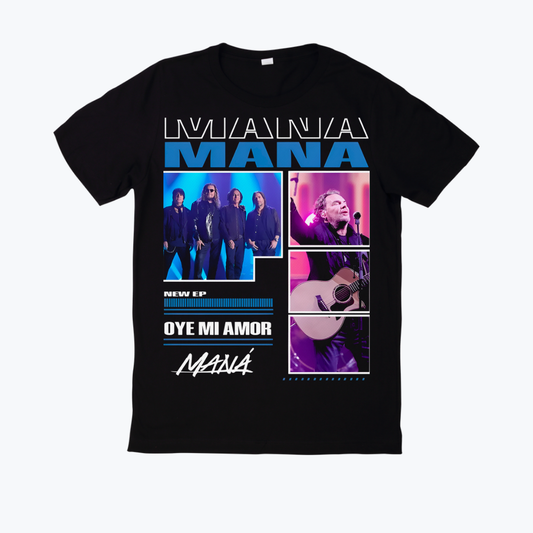 Polera negra estampado Maná Diseño 04