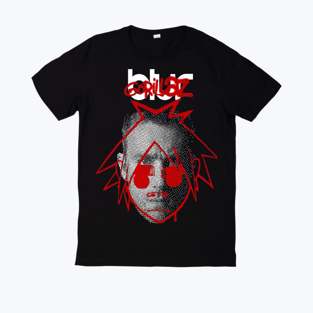 Polera negra estampado Gorillaz Diseño 05