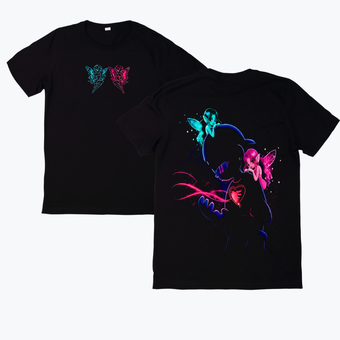 Polera Estampada Omar Courtz Diseño 23 Frente y Espalda