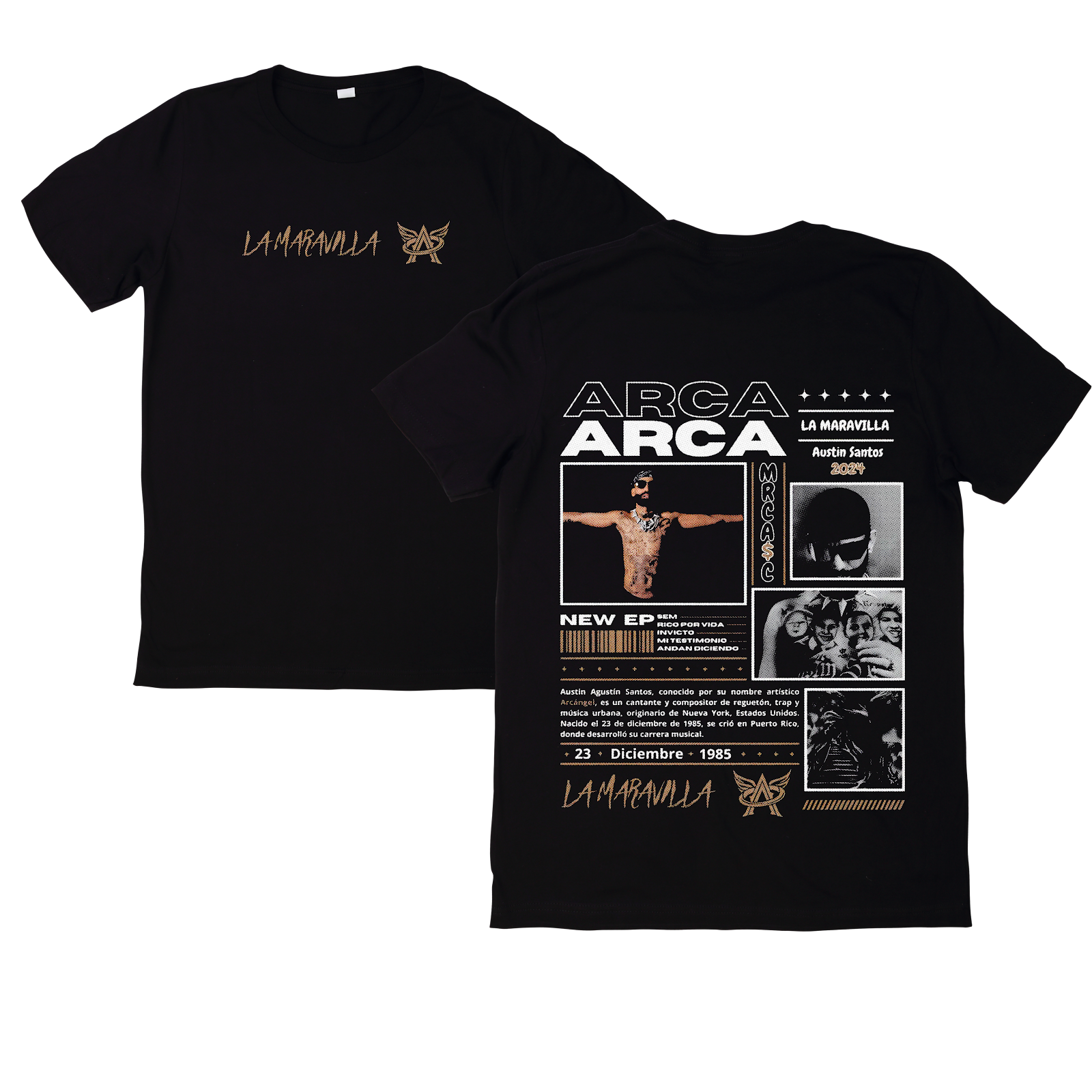 Polera Arcángel Diseño 21 adelante y atrás
