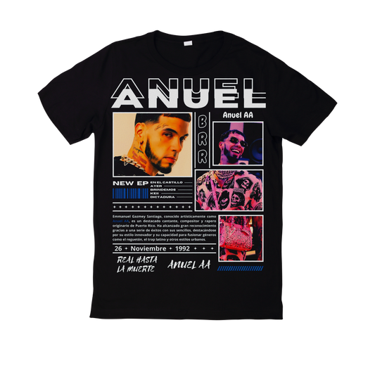 Polera Estampada Anuel AA Diseño 15 | Mujer Oversize - Unisex, Hombre y Niño