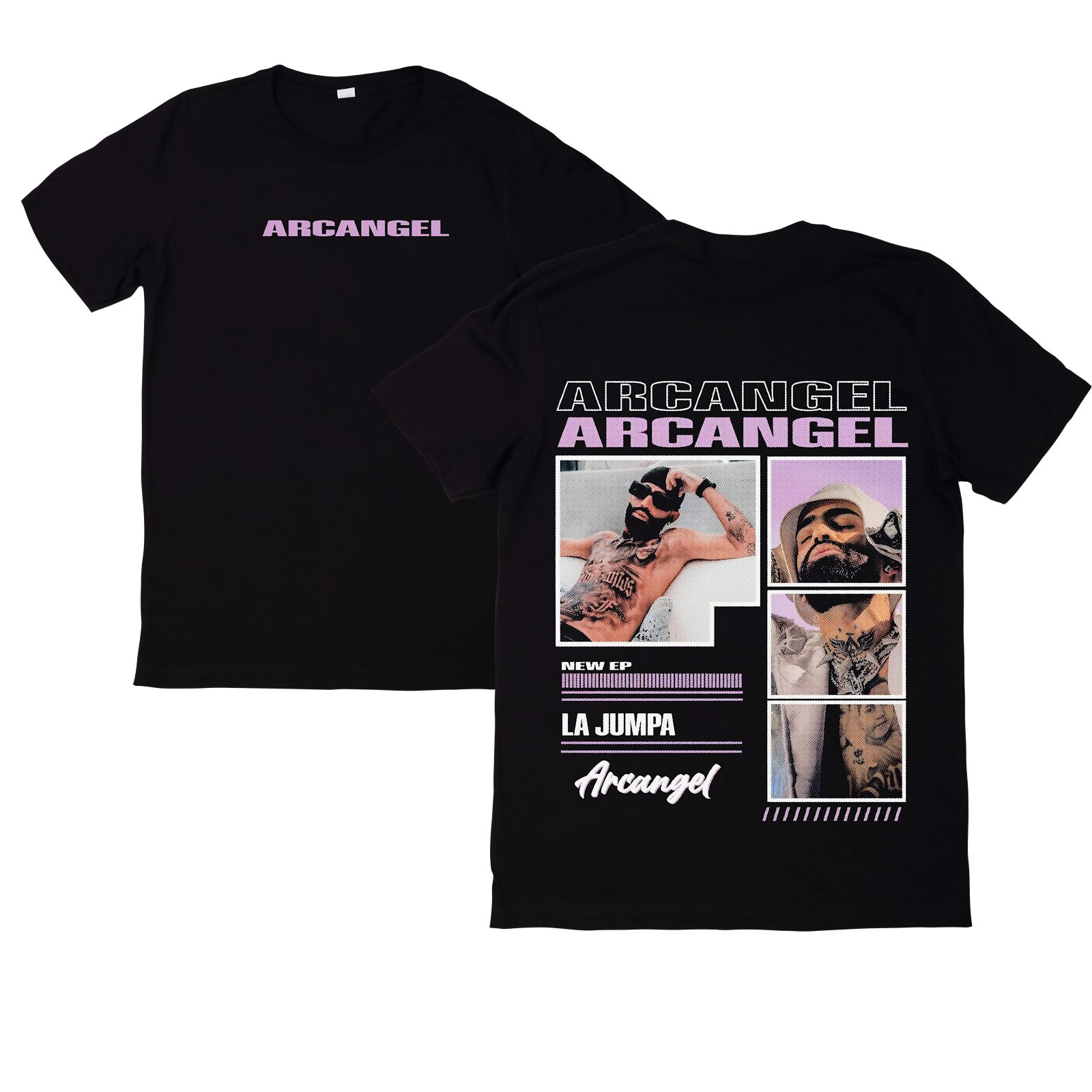 Polera Arcángel Diseño 25 adelante y atrás