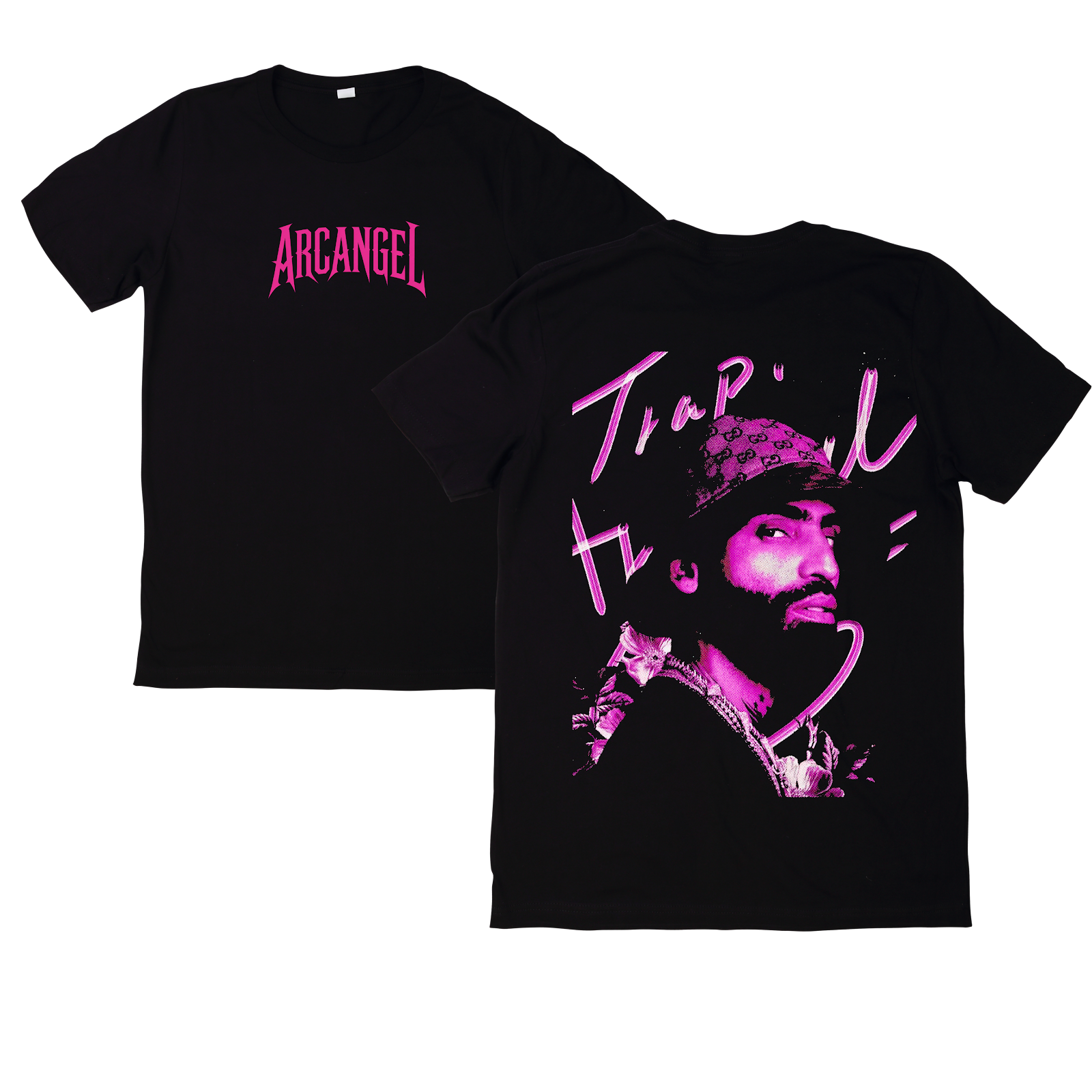 Polera Arcángel Diseño 22 adelante y atrás