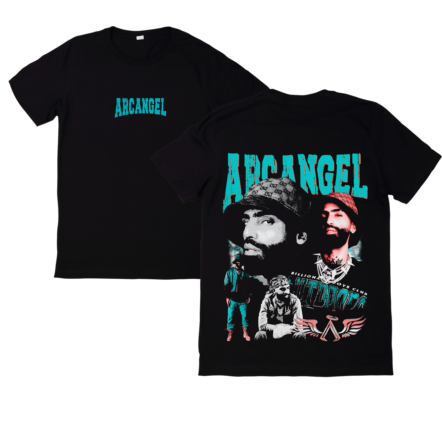 Polera Arcángel Diseño 23 adelante y atrás