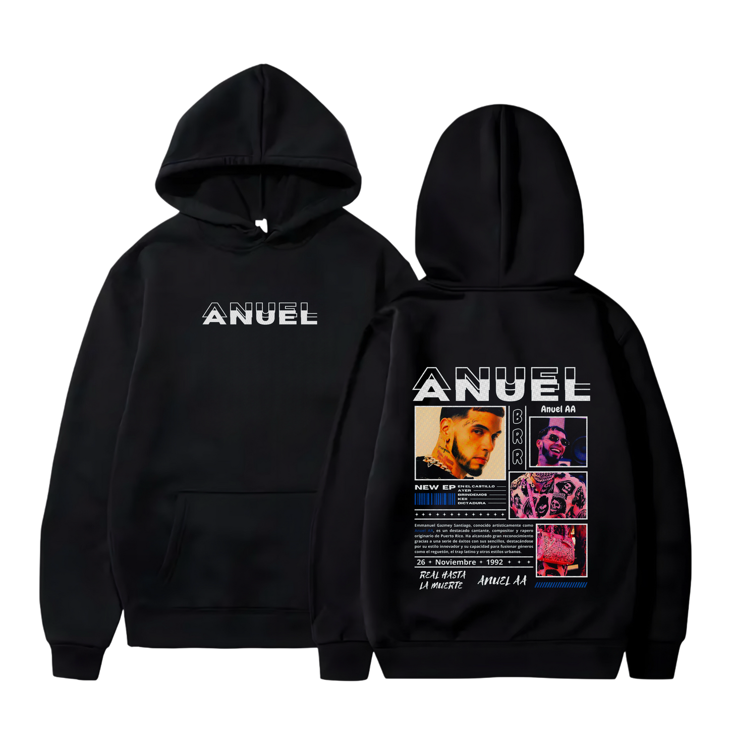Polerón Canguro Estampado Anuel AA Diseño 47 | Unisex