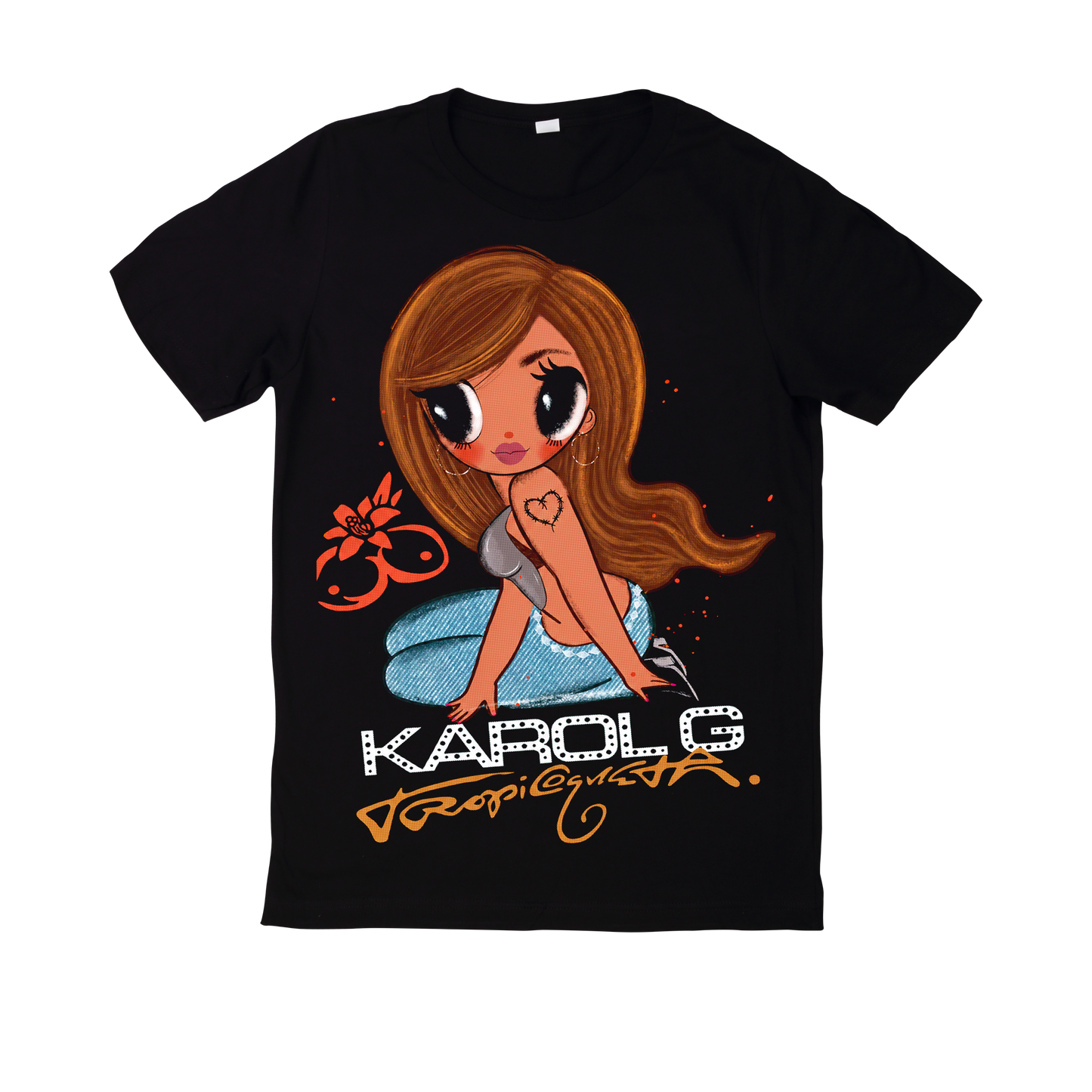 Polera Estampada Karol G Tropitour Diseño 23 | Mujer Oversize - Unisex, Hombre y Niño