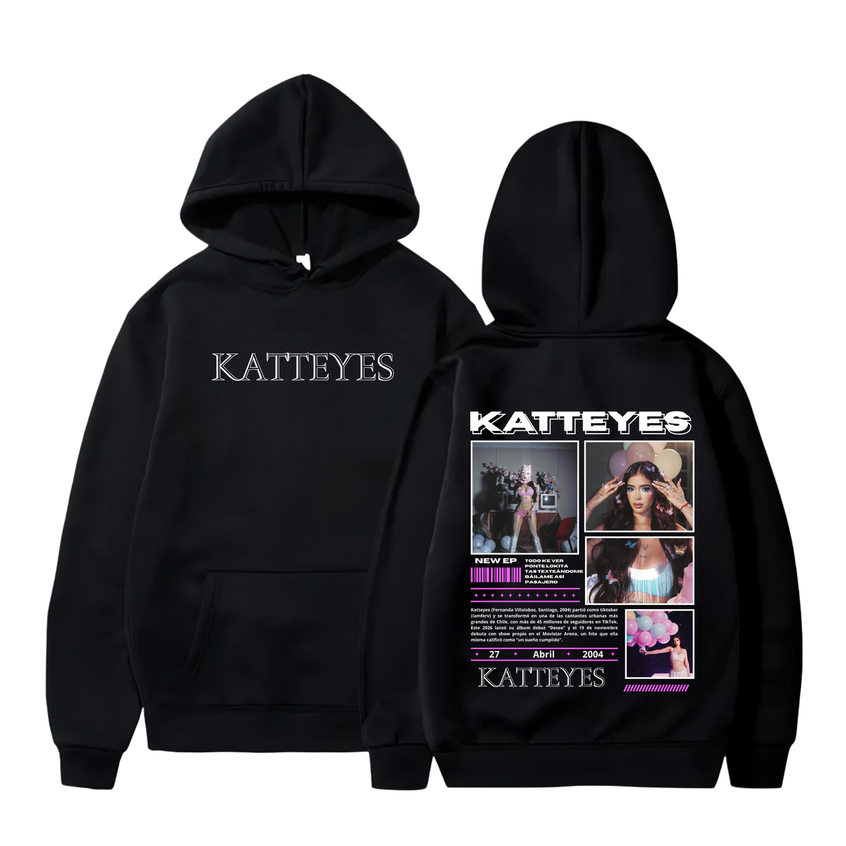 Polerón Canguro Estampado Katteyes Diseño 03 | Unisex
